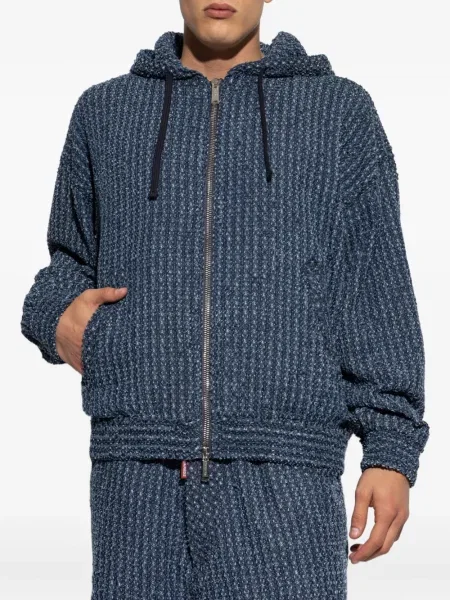 Geacă Dsquared2 cu glugă albastru