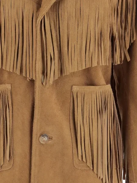 Kardigan Polo Ralph Lauren sztruksowy z frędzli niebieski