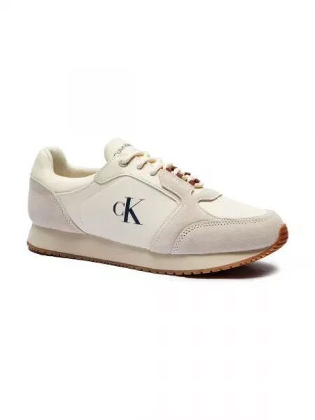 Calvin Klein Jeans Sneakers tornacipő RETRO SOCK RUNNER bőr hozzáadásával bézs