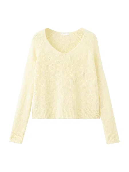 MANGO TEEN Pulover deschis galben