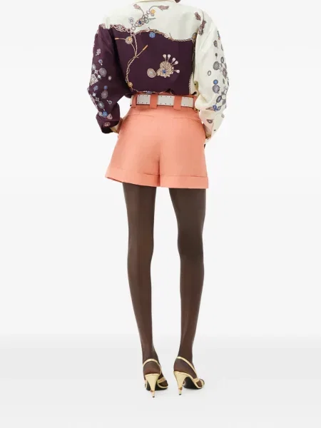Pantaloni scurți Versace de lână portocaliu