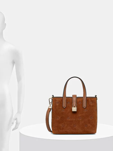 Замшевая сумка Karl Lagerfeld K/Autograph с автографом коричневая