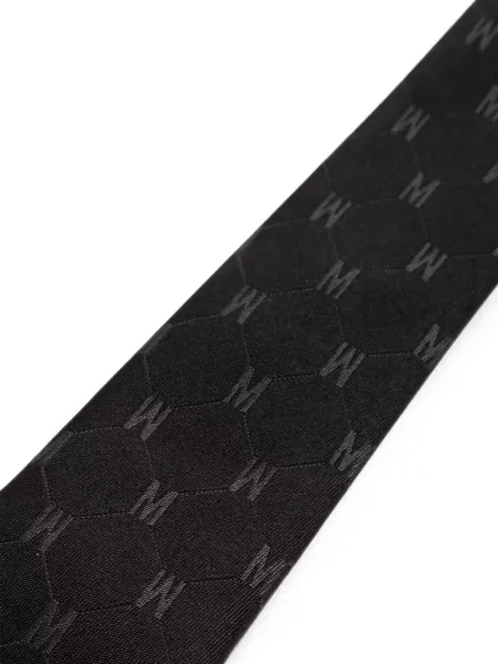 Cravată Moschino de mătase cu autograf negru
