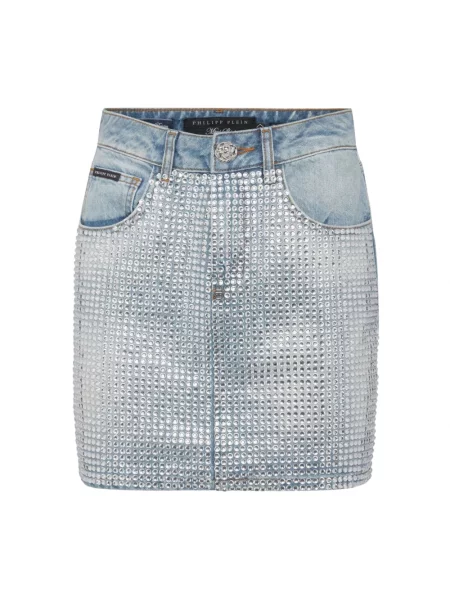 Spódnica jeansowa Philipp Plein niebieska