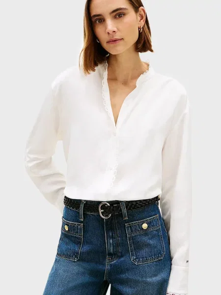 Мереживна блуза Tommy Hilfiger біла