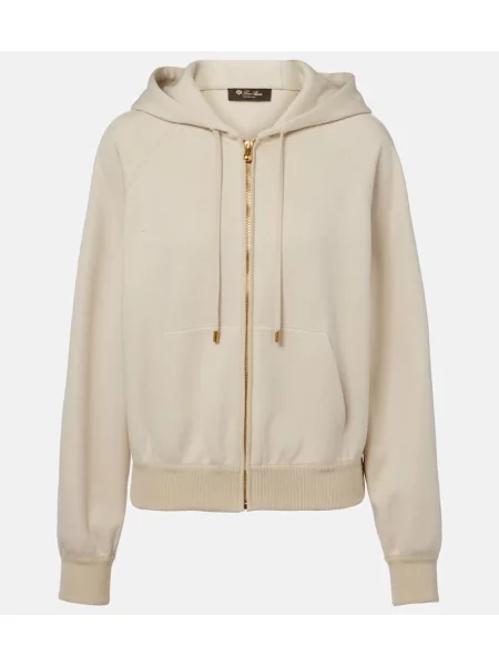 Jedwabny top Loro Piana beżowy