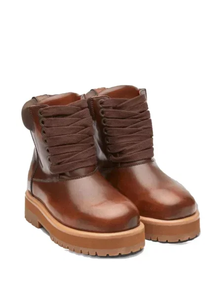 Botine Pdf cu șireturi din dantelă maro