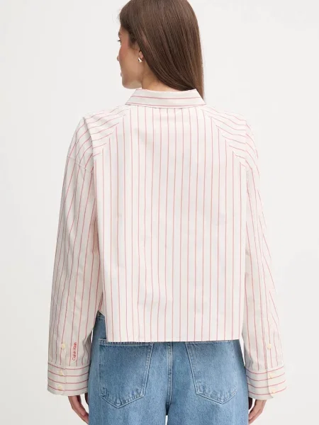 Košile Calvin Klein Jeans relaxed s klasickým límcem béžová