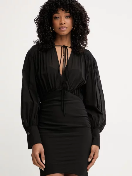Pinko rochie drapată cu vâscoză negru