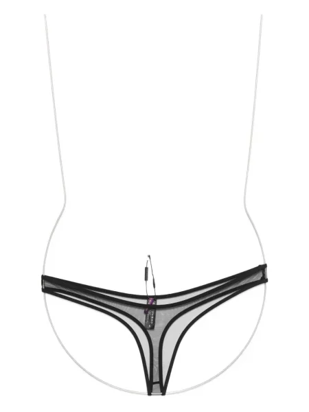 Chiloți tanga Maison Close transparente negru