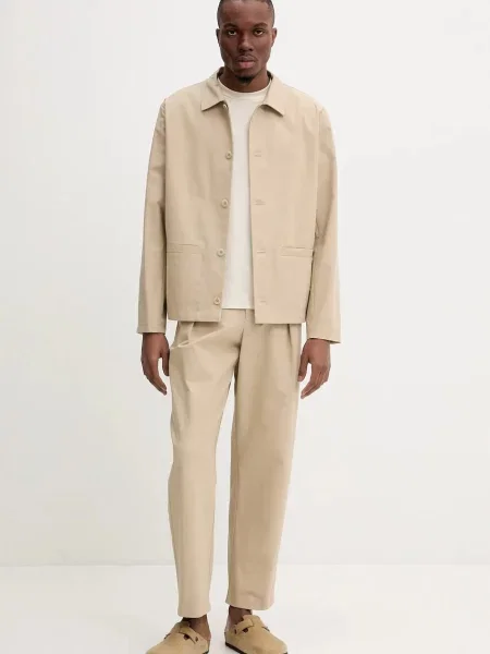 Сорочка A.P.C. veste rodney relaxed класичний комір бежевий