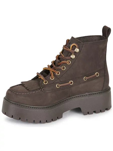 Pantofi Timberland din dantelă cu șireturi streetstyle maro