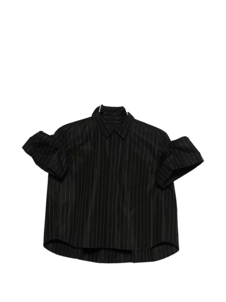 Top Sacai cu dungi scurt negru