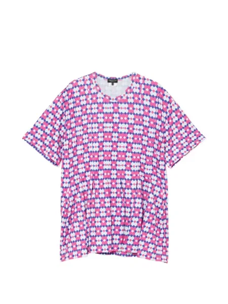 Tricou Comme Des Garcons Homme Plus cu imagine cu imprimeu geometric roz