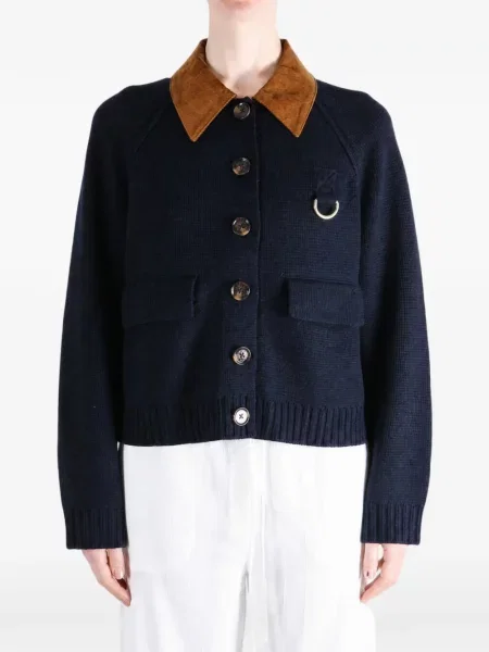 Cardigan Barbour tricotate albastru