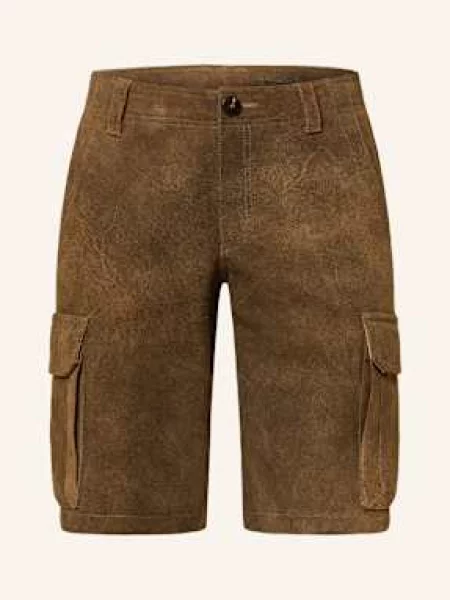 Meindl Kožené Krojové Kalhoty Island Short tmavě hnědá