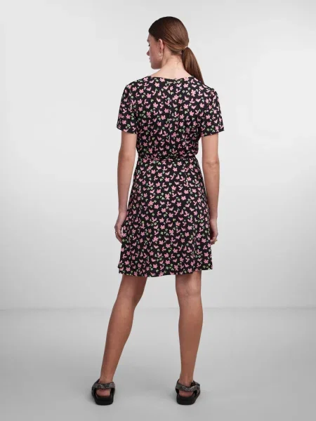 PIECES Rochie Emanuelle verde deschis / roz deschis / negru alb