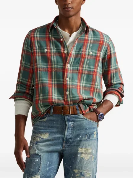 Șapcă Polo Ralph Lauren cu broderie din țesătură twill în carouri albastru