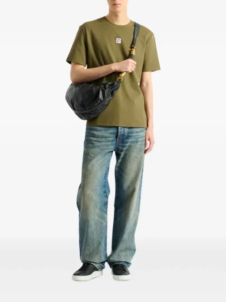 Tricou Balmain cu broderie verde