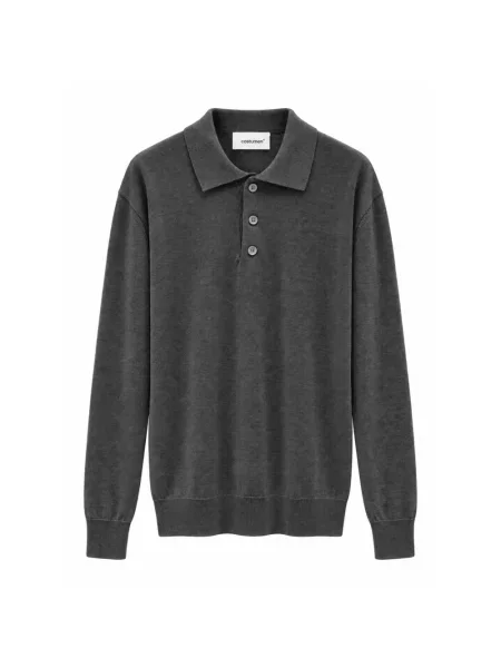 Koszulka polo Costumein wełniana szara