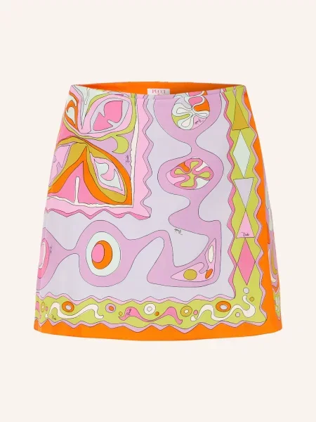 Pucci Zavinovací Sukně Z Hedvábí oranžová / růžová / tmavě modrá