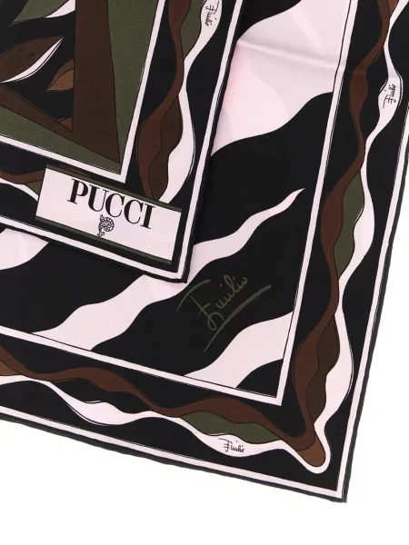 Fular Pucci de mătase cu imagine negru