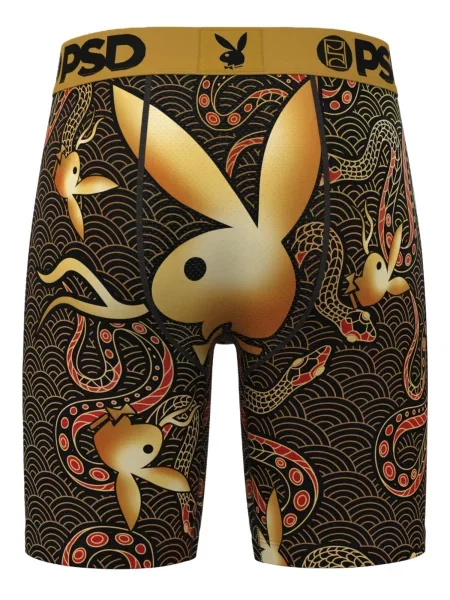 PSD Boxeralsók Playboy Snake mustár / világospiros fekete