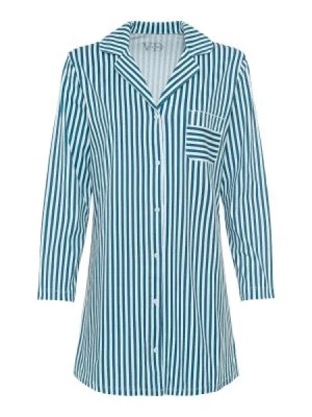 VIVANCE Spalna srajca modra bela