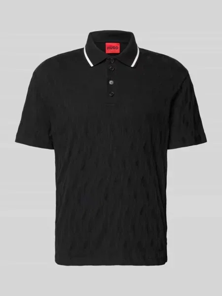 Koszulka polo o kroju regular fit z czystej bawełny model DUNIK' Hugo czarne