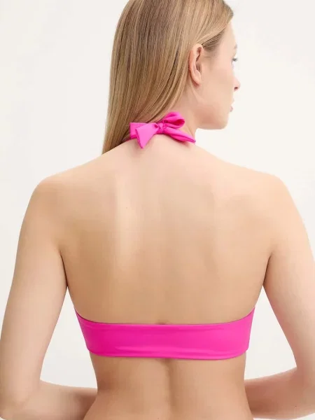 Plavková podprsenka Guess mírně vyztužený košík růžová