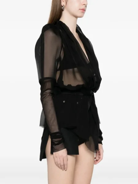 Talie geacă Rick Owens cu legături negru