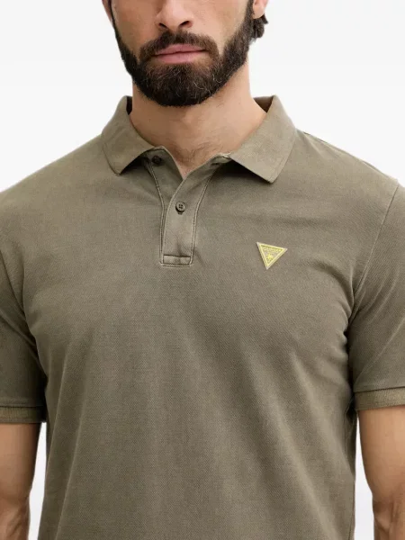 Tricou polo Guess cu autograf verde