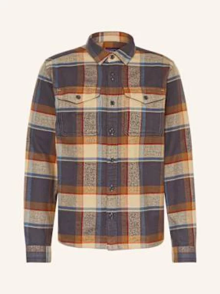 Patagonia Outdoorová Košile Fjord Comfort Fit světle hnědá/ tmavě modrá červená