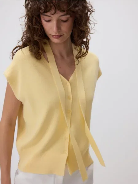 Reserved Трикотажна блузка світло-жовтий жовта