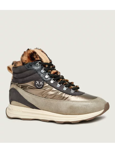 Pinko Căptușite sneakers Zoe 22 cu adaos de piele gri
