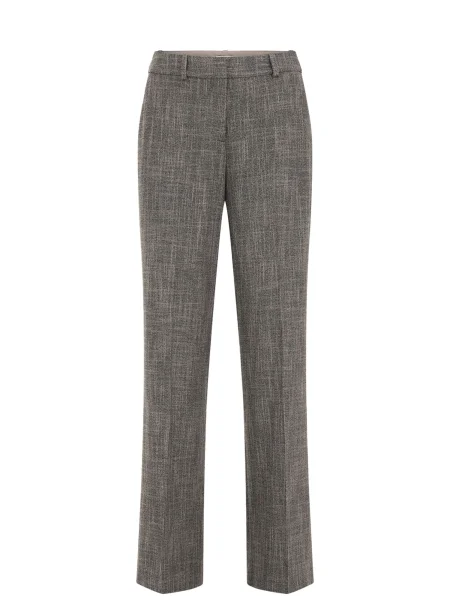 WE Fashion Hlače na rob svetlo bež črna