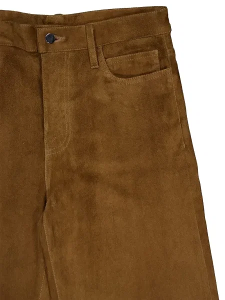 Zomšinės plačiakojis kelnės Paula ruda