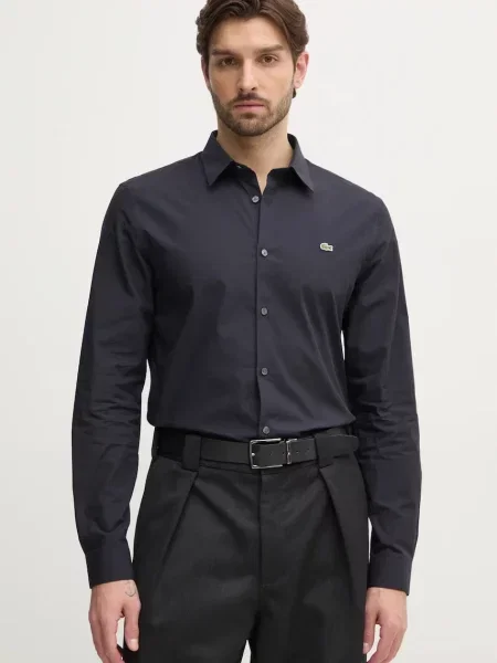 Lacoste Cămașă Bleumarin alb