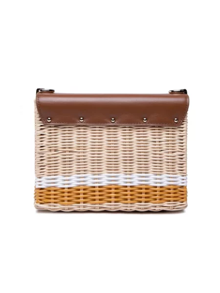 Torebka Furla skórzana z logo brązowa