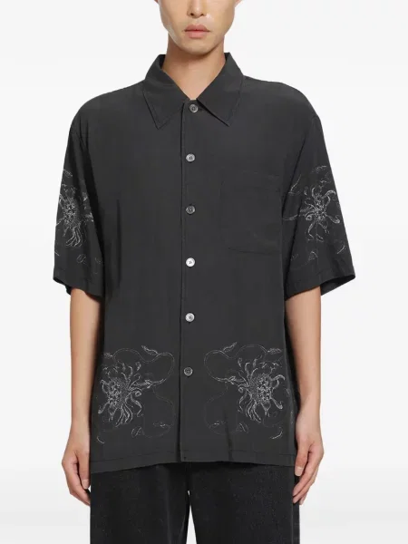 Cămașă Our Legacy cu model floral negru
