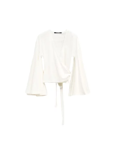 Top Jacquemus kopertowy biały