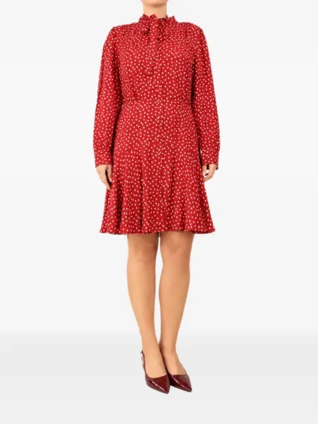 Rochie midi Rebecca Taylor cu buline roșu