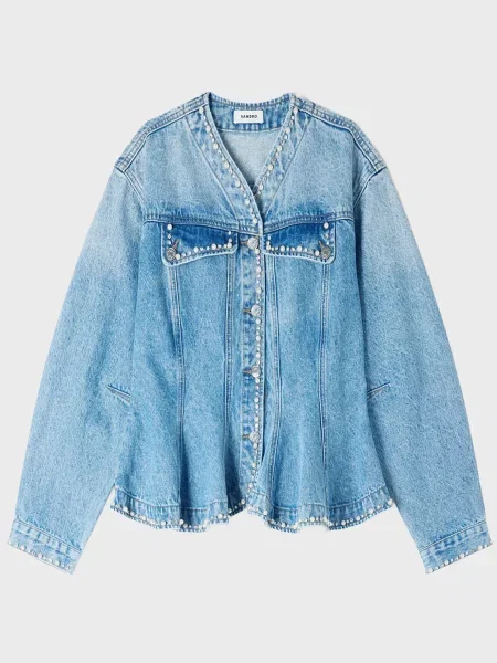 Джинсова куртка Sandro блакитна