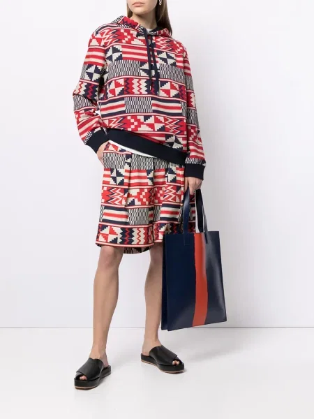 Bluza z kapturem Ports V z nadrukiem biała