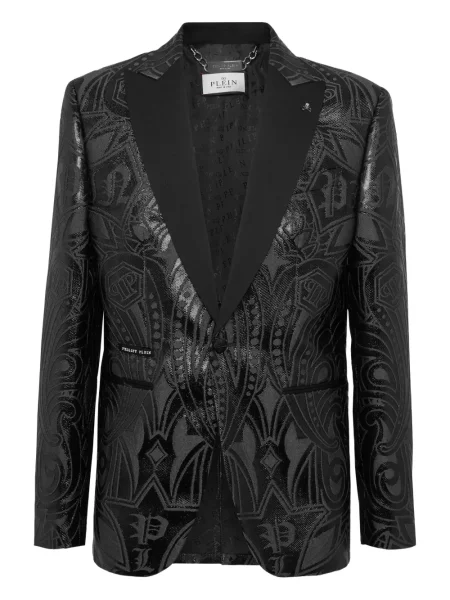 Sacou Philipp Plein din jacard negru