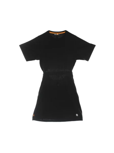 Sukienka Timberland z krótkim rękawem z okrągłym dekoltem czarna