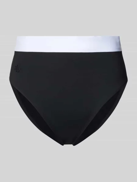 Majtki bikini z elastycznym pasem Lauren Ralph Lauren czarne