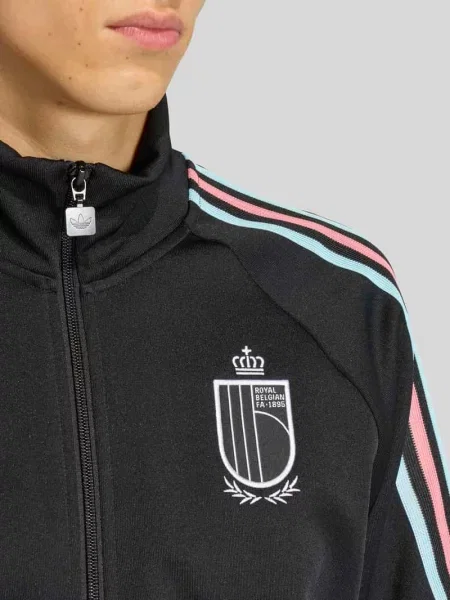 Kurtka treningowa Belgien w kroju regular fit z dodatkiem bawełny Adidas Originals czarna