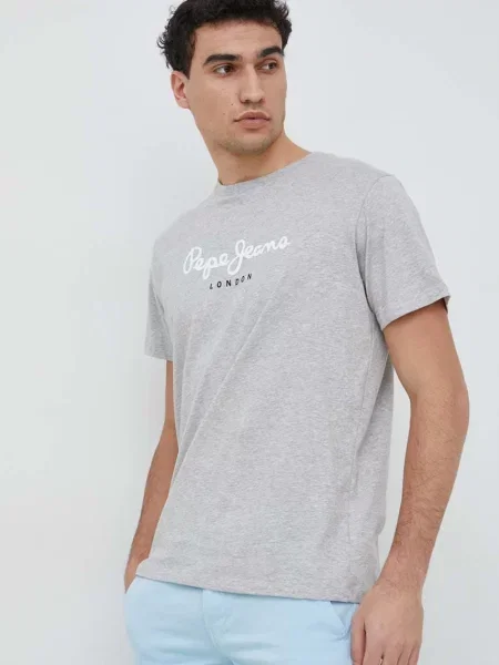 Tricou Pepe Jeans scurt gri