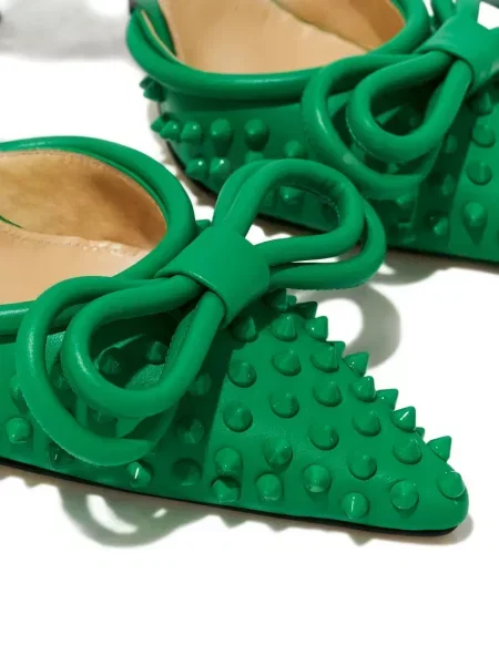 Pantofi cu toc Mach & Mach cu funde verde